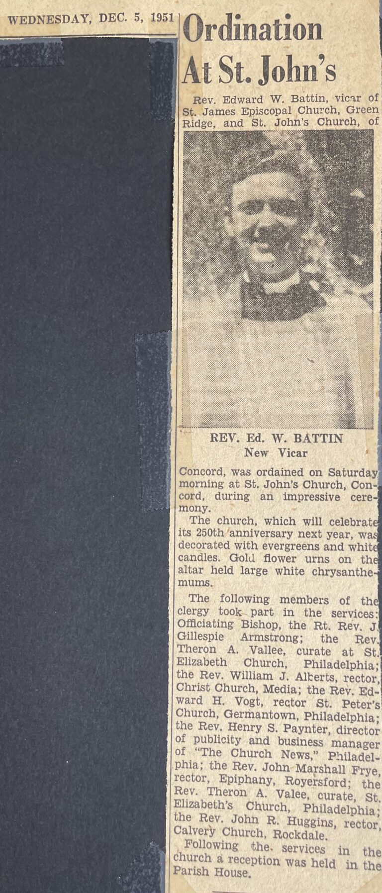 1951 Ordination of Rev. Edward Battin